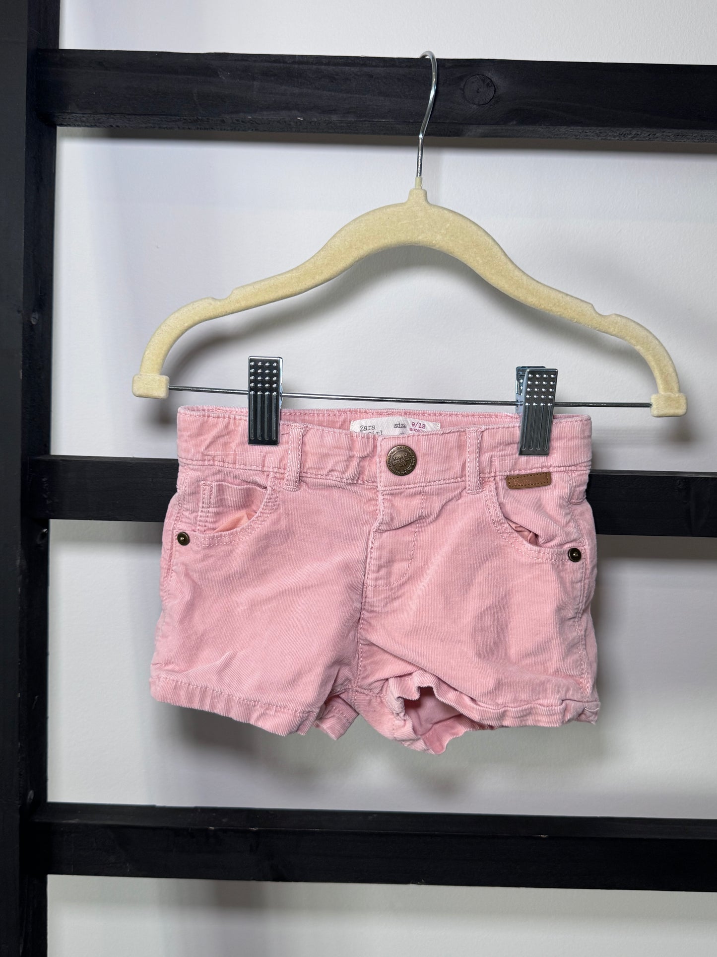 Zara Girls Pink Corduroy Shorts - 9/12 Month