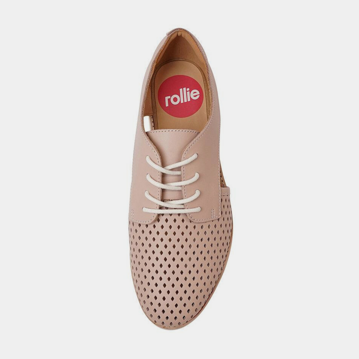 Rollie Sidecut Punch Chalk Pink Leather Lace Up Flats Sz 39