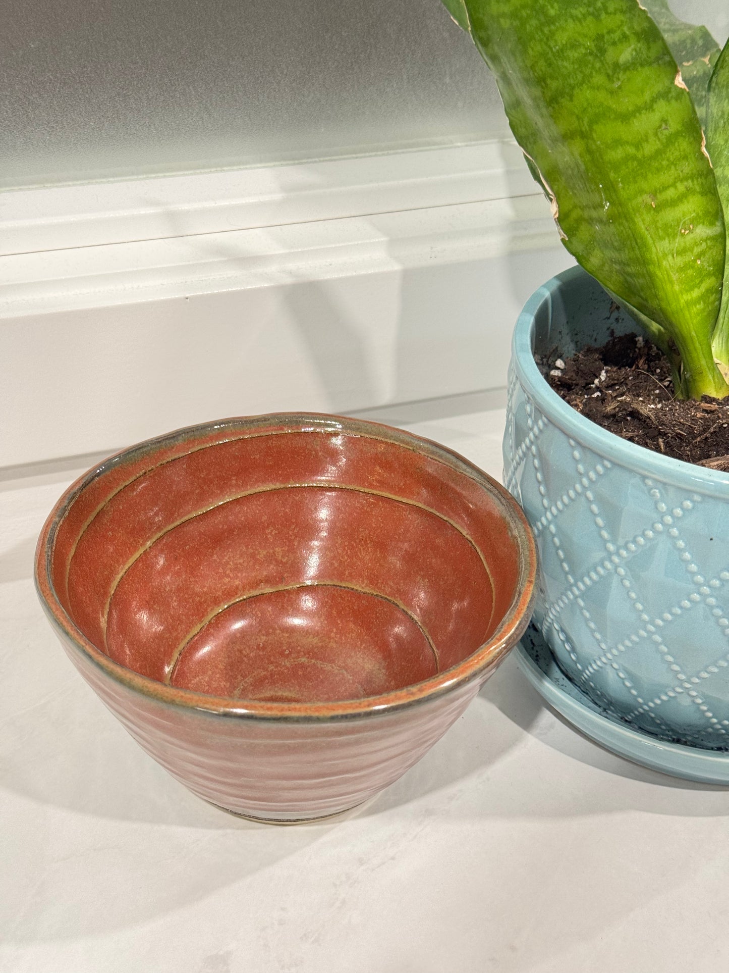 Brown Swirl Pottery Bowl