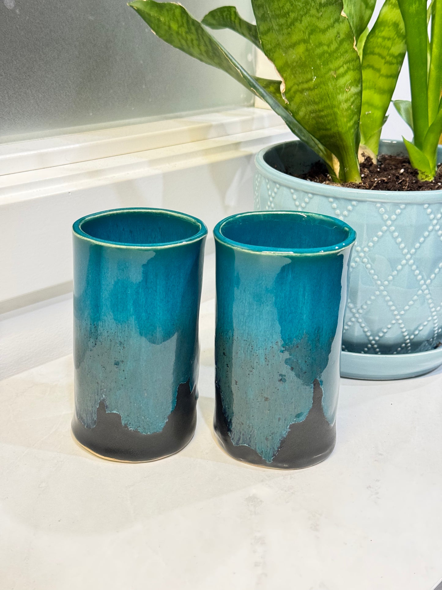 Set of 2 Pottery Glasses