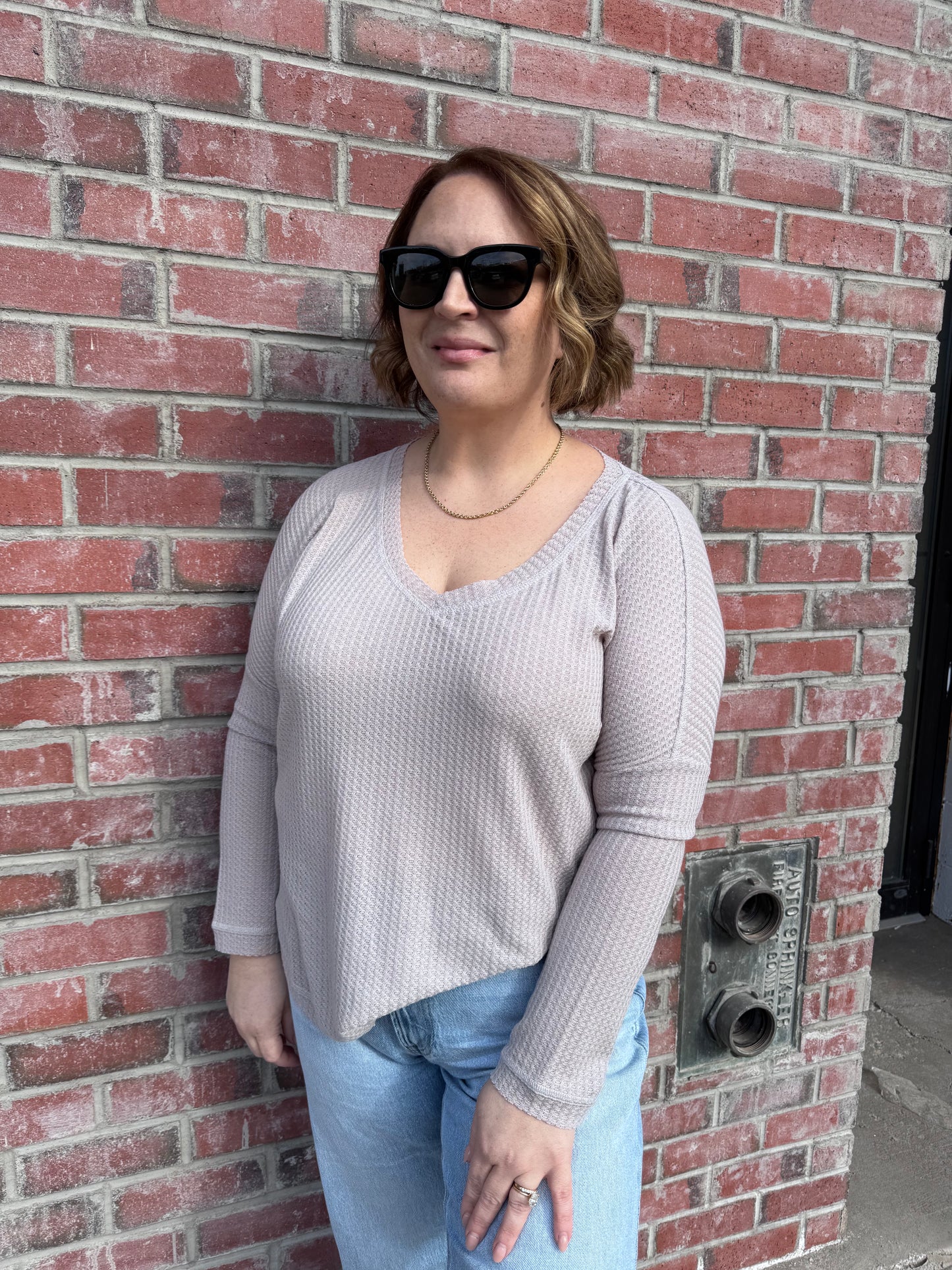 Long Sleeve Dolman Waffle Top (2 Colors) FINAL SALE