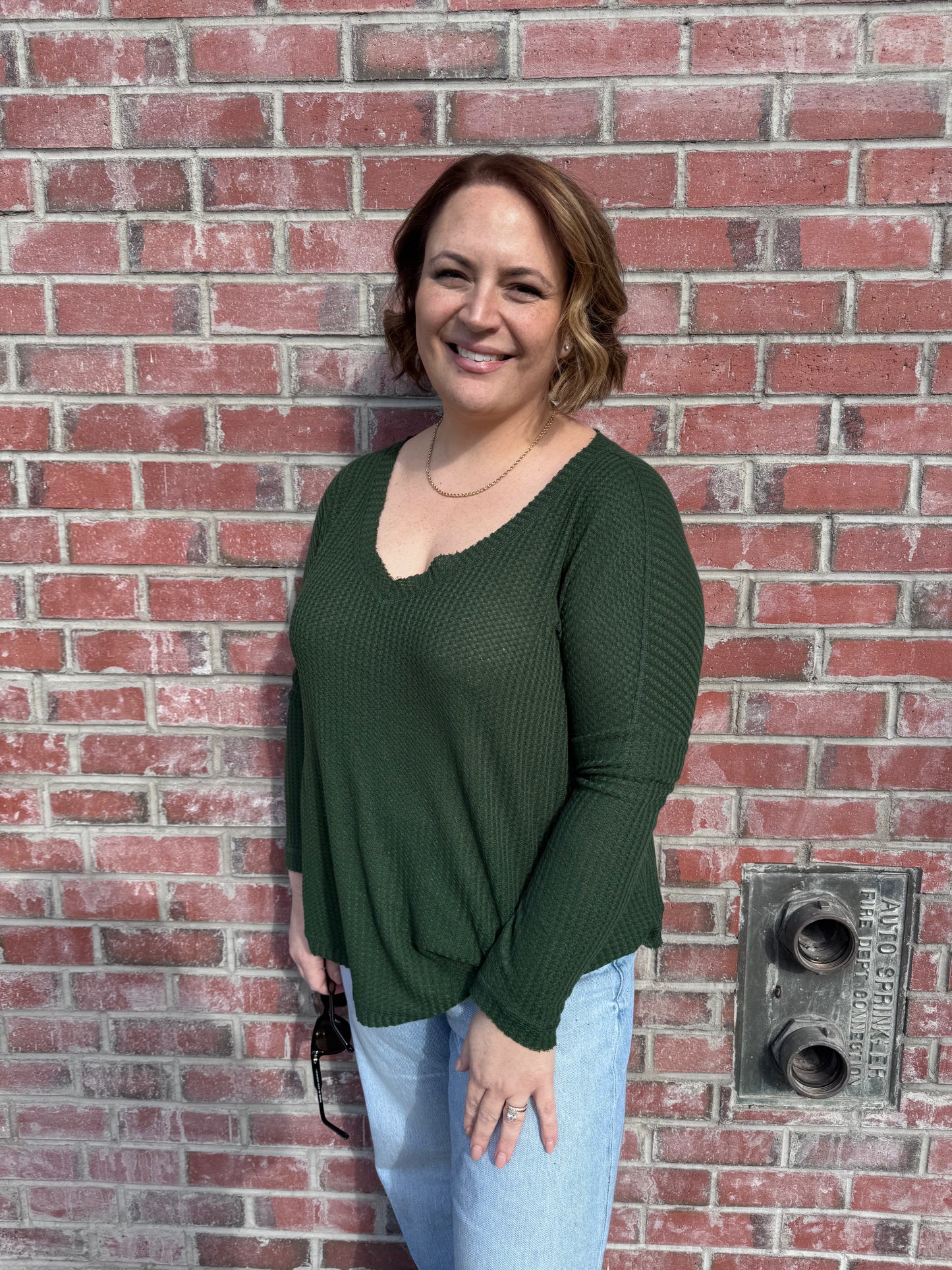 Long Sleeve Dolman Waffle Top (2 Colors) FINAL SALE