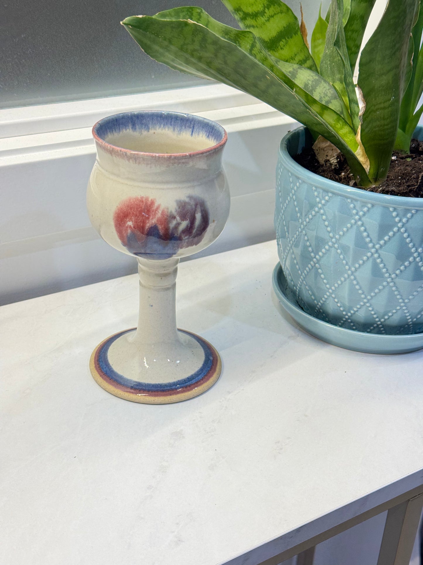 Pottery Wine Goblet
