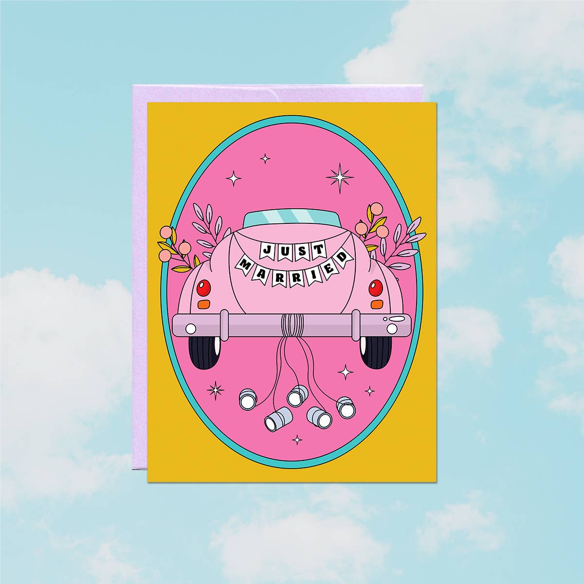 Party Mountain Paper co. - Just Married Car | Wedding Card