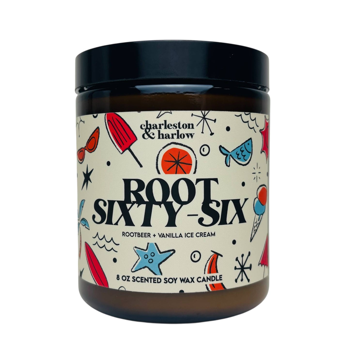 Charleston & Harlow Candle Co. - SUMMER Root Sixty-Six - Rootbeer Vanilla IceCream Soy Candle