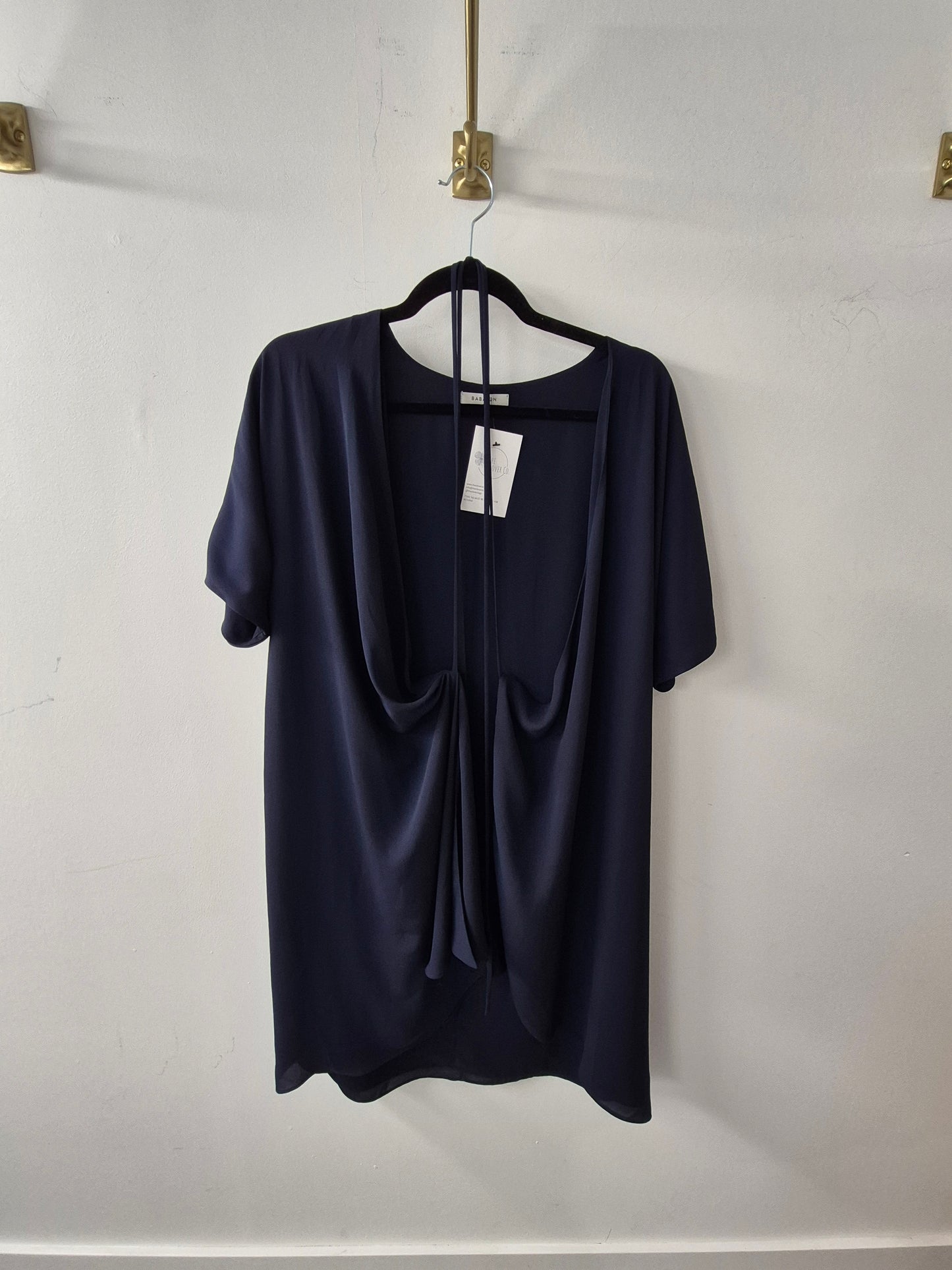 NWT Aritzia Babaton Wallace Pure Indigo Wrap Dress Size Large
