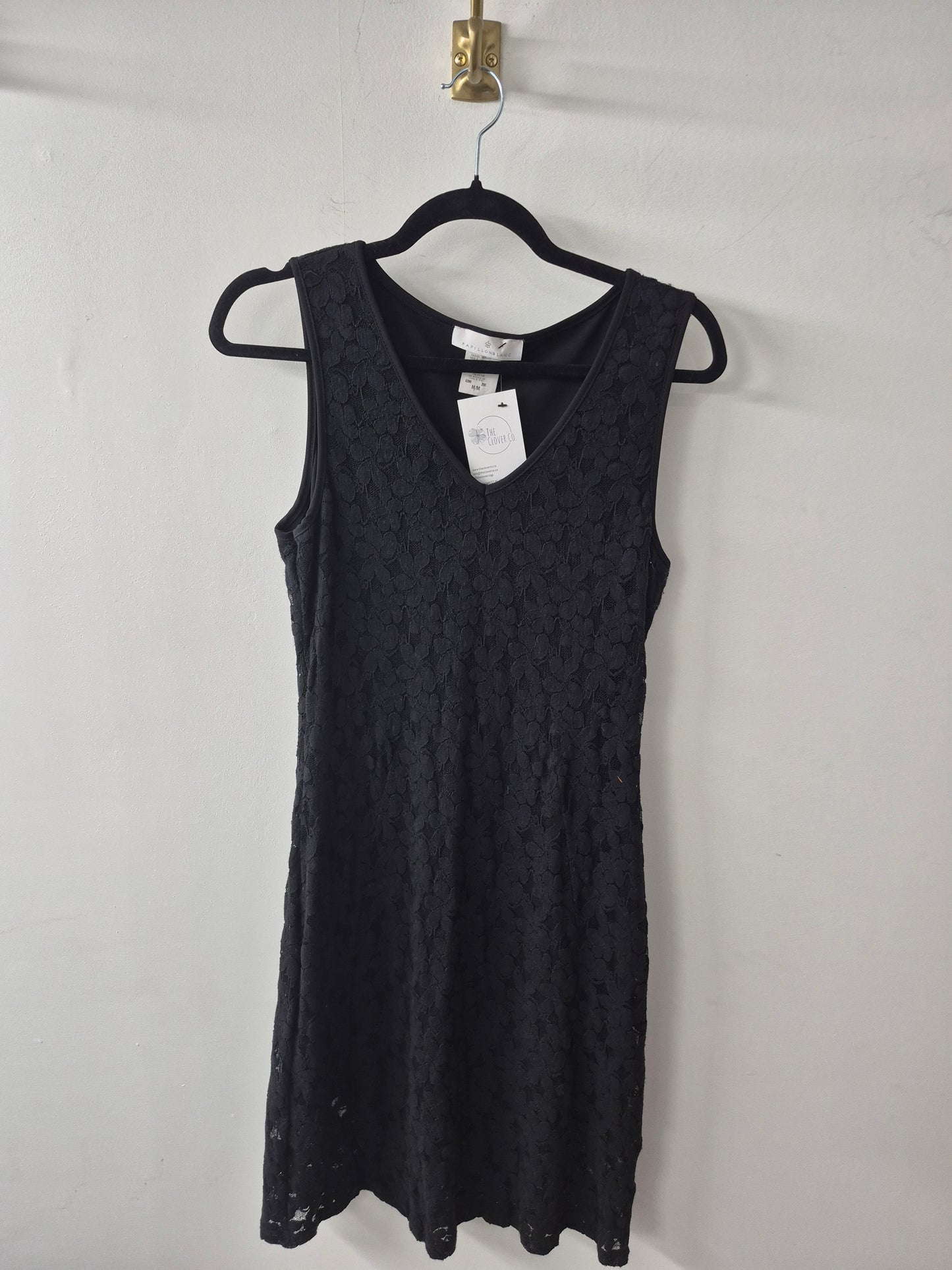 Papillon Blanc Black Lace Dress Size Medium