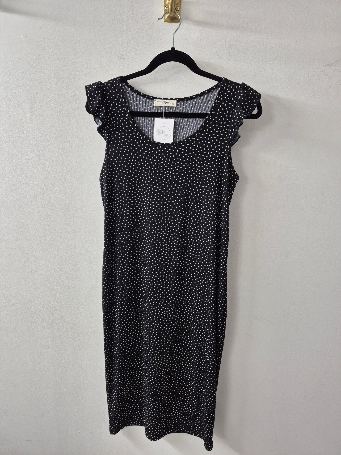 Hello Miz Ruffled Sleeveless Rib Knit Maternity Dress Size Large