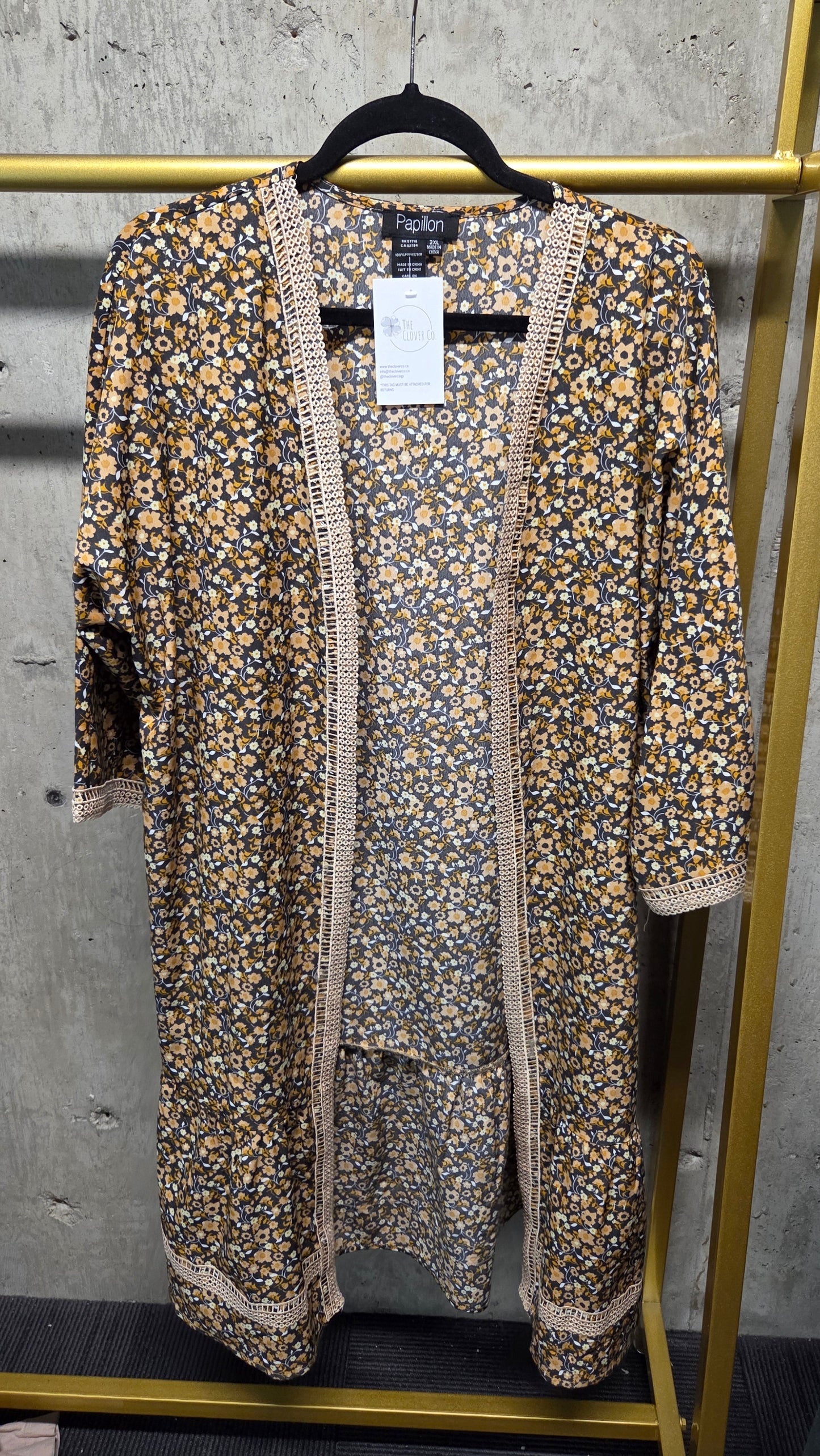 Papillon Boho Floral Kimono Size 2XL
