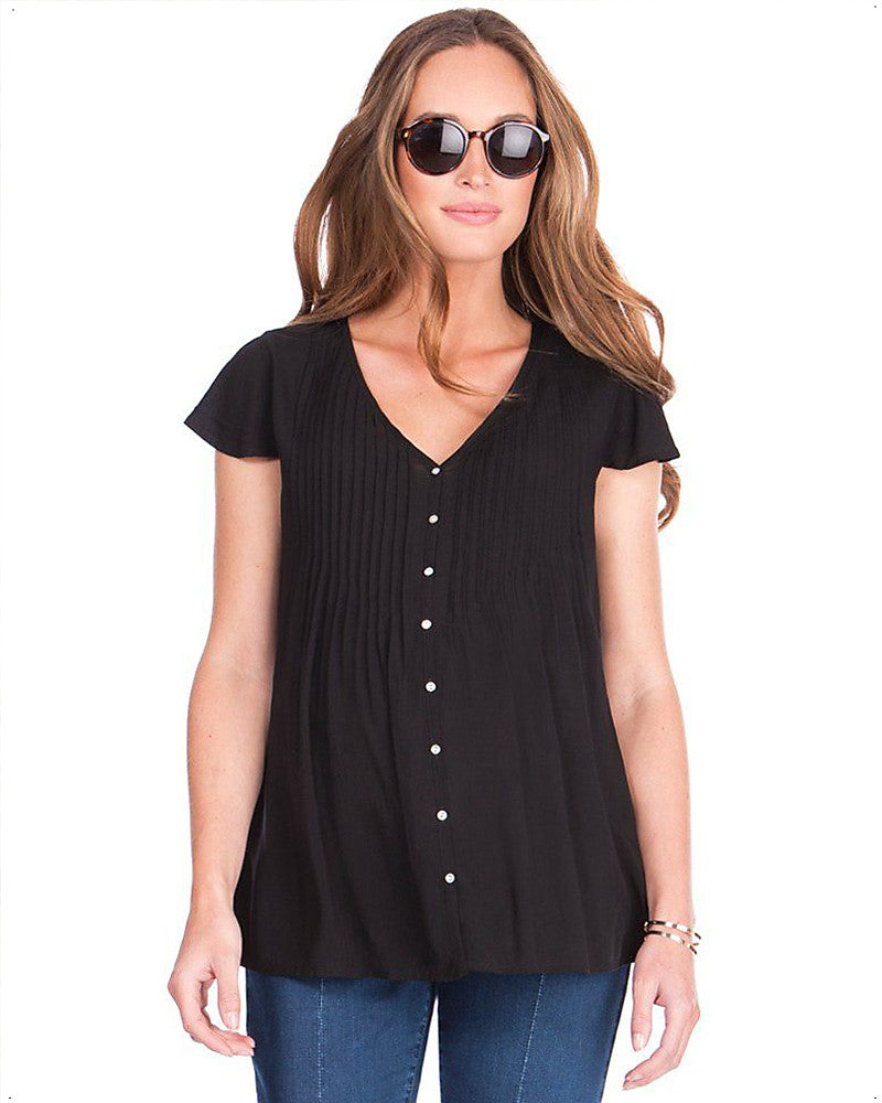 Seraphine Claudia Maternity Blouse With Flutter Sleeve Size 6