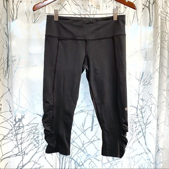 Lululemon Run Tempo crop Leggings Ruched Size 2