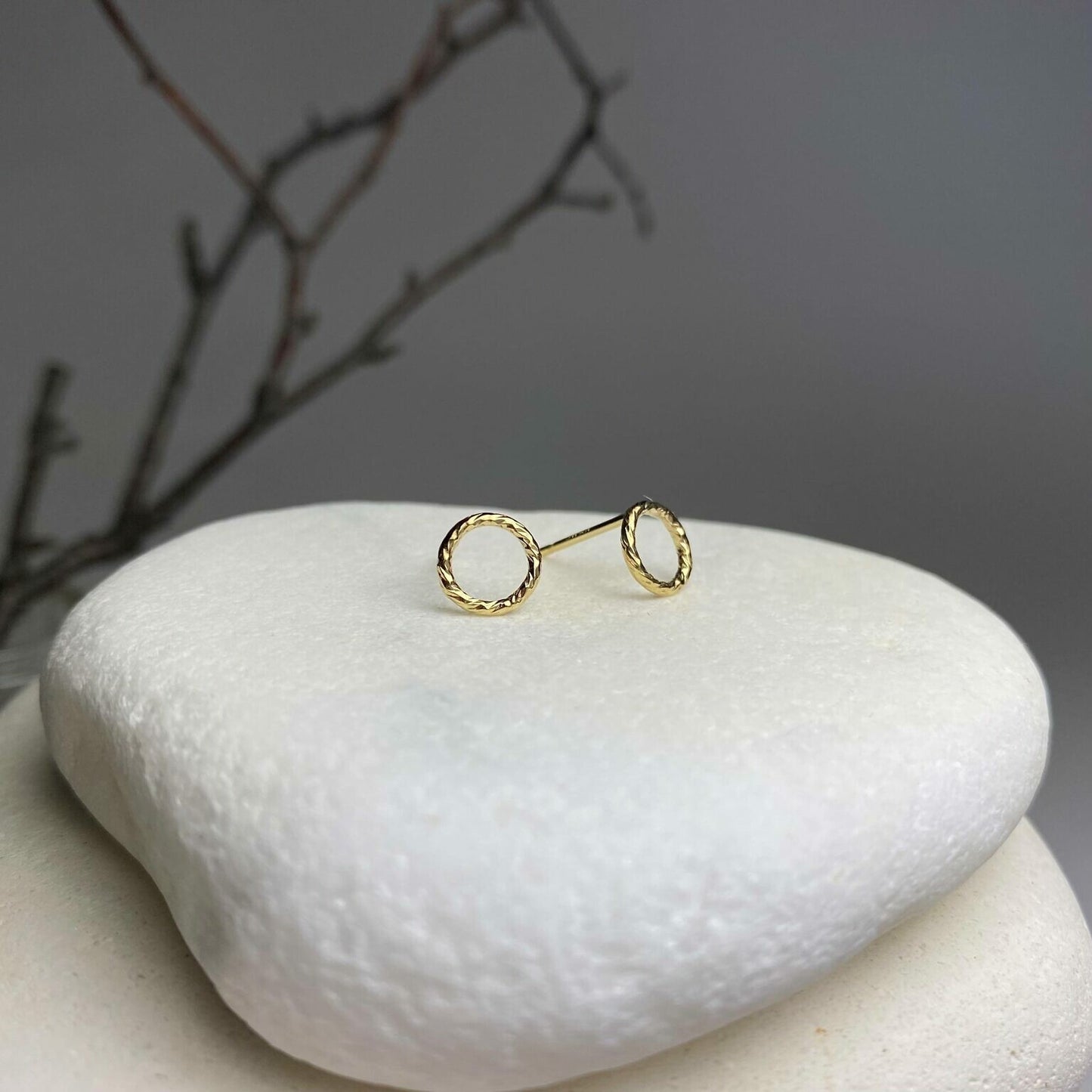 7mm Sparkle Infinity Circle Studs Earrings 14kt Gold Filled
