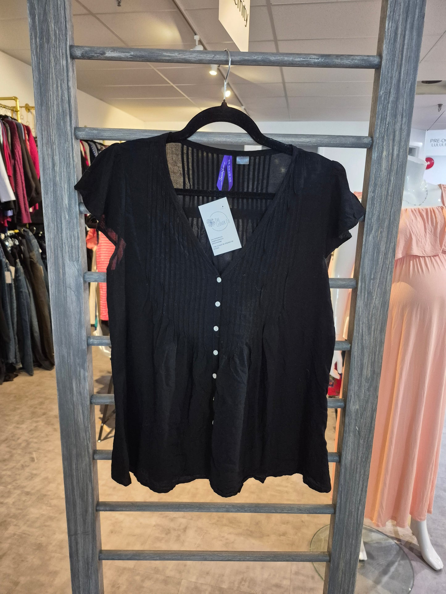 Seraphine Claudia Maternity Blouse With Flutter Sleeve Size 6