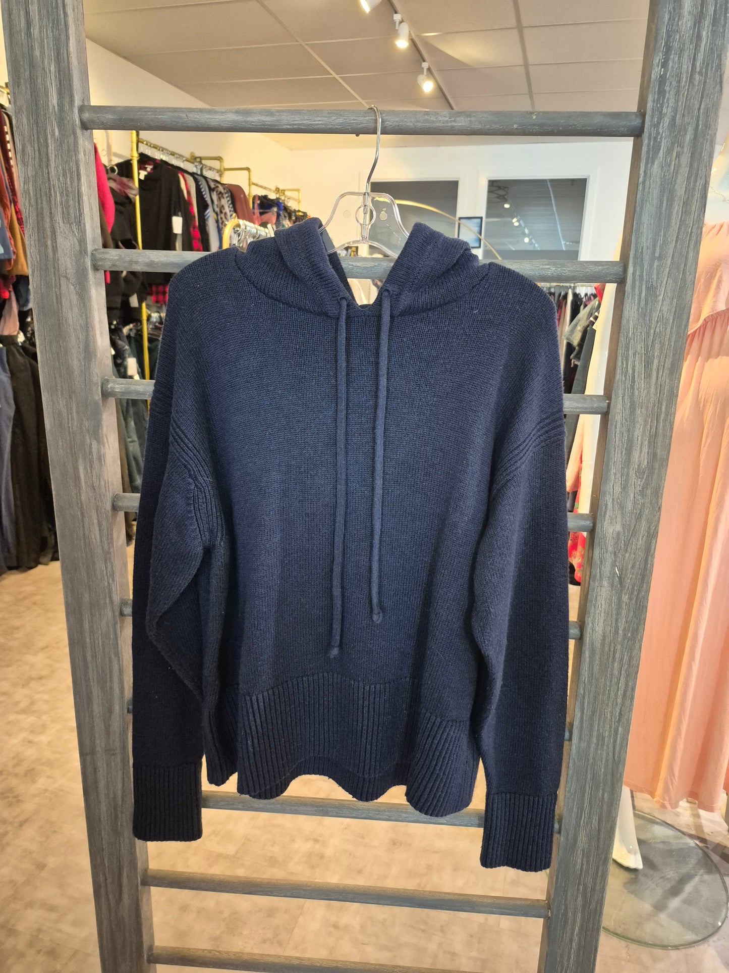 Lululemon Double Knit Sweater Hoodie In Heathered True Navy Size XS/S