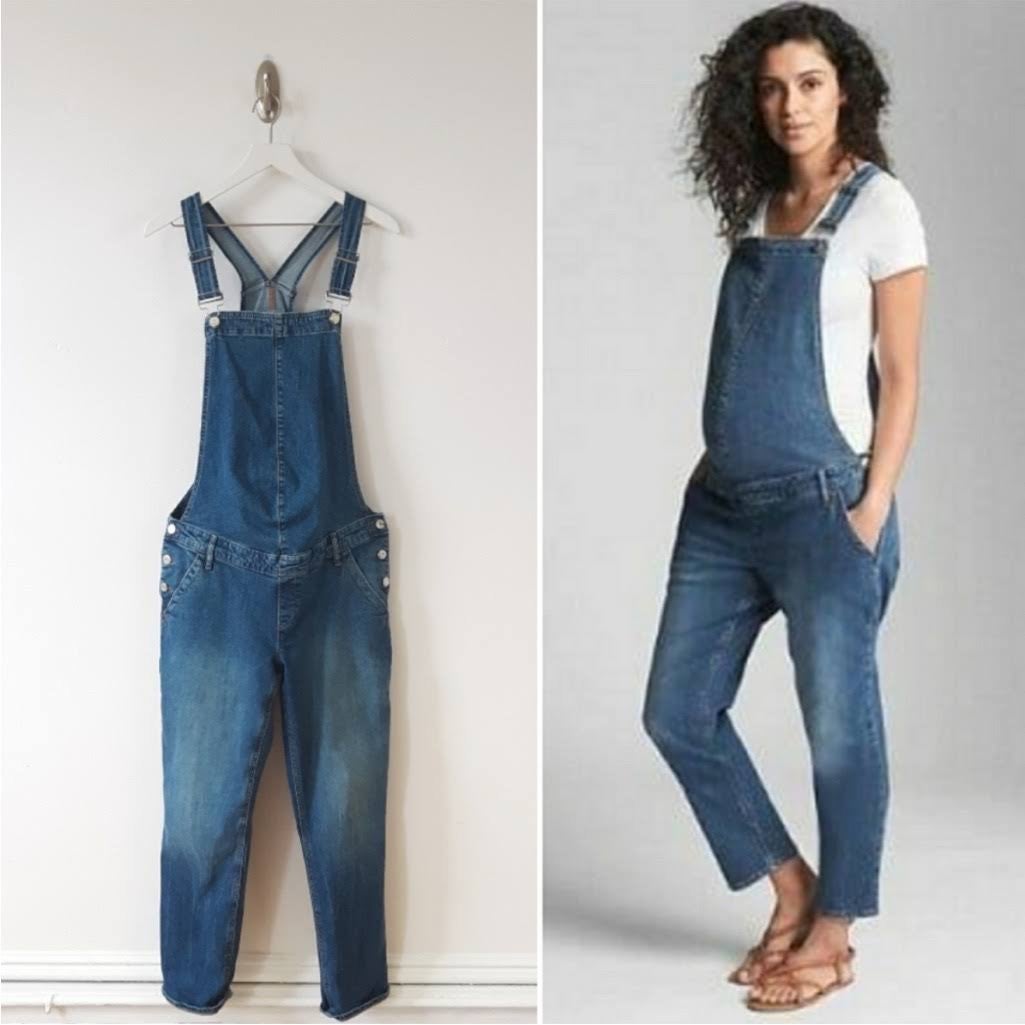 Gap Maternity Denim Overalls Size Large
