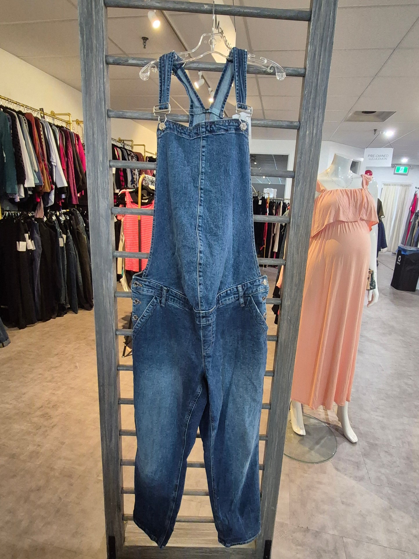 Gap Maternity Denim Overalls Size Large