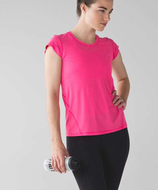 Lululemon Sunaway Runaway Short Sleeve Pink - Size 6