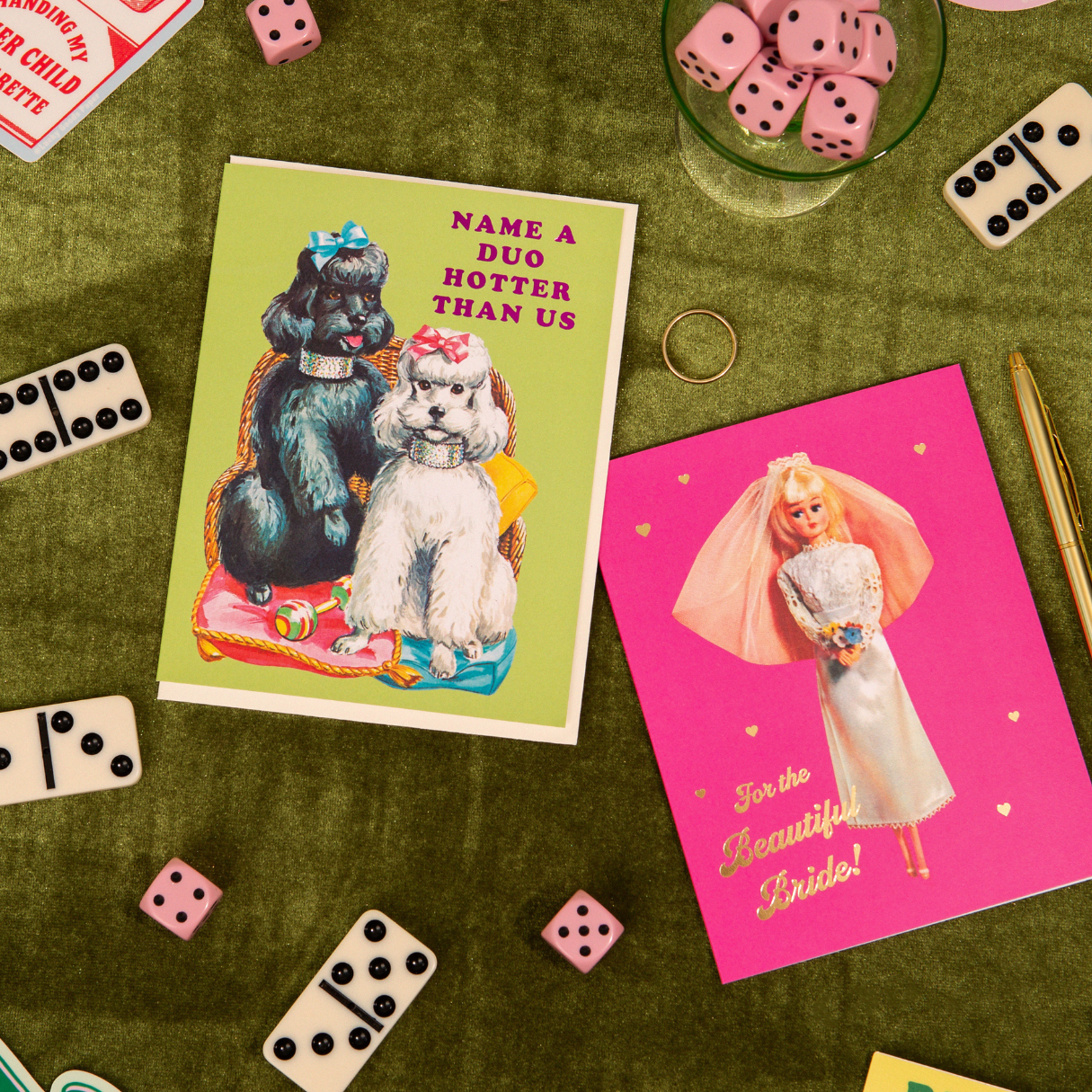 Lucky Goods Paper - Hot Duo Poodles – Foil Friendship ✿ Sassy Card