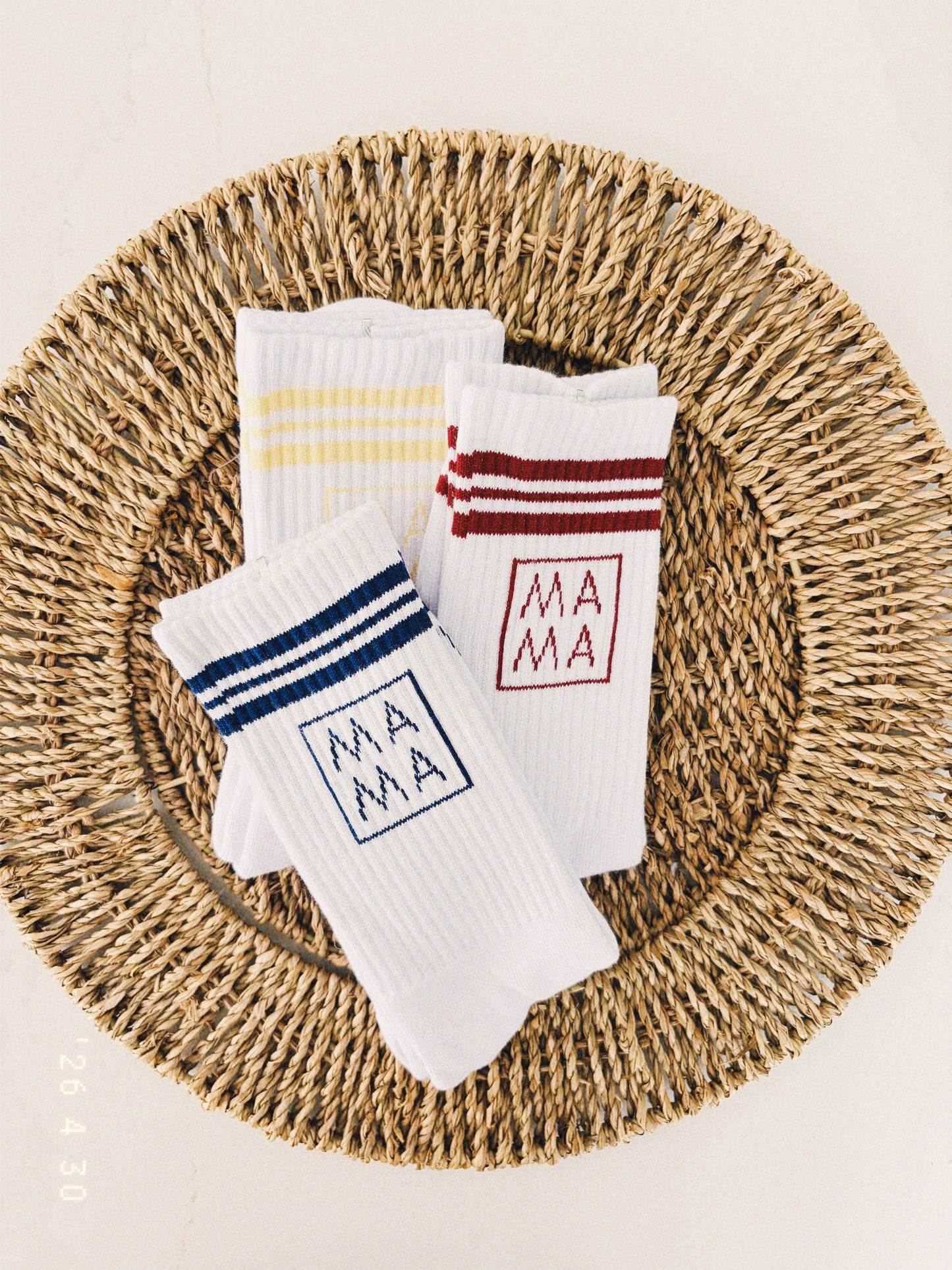 Ashco THE MAMA LABEL - Mama | Crew Socks: Navy