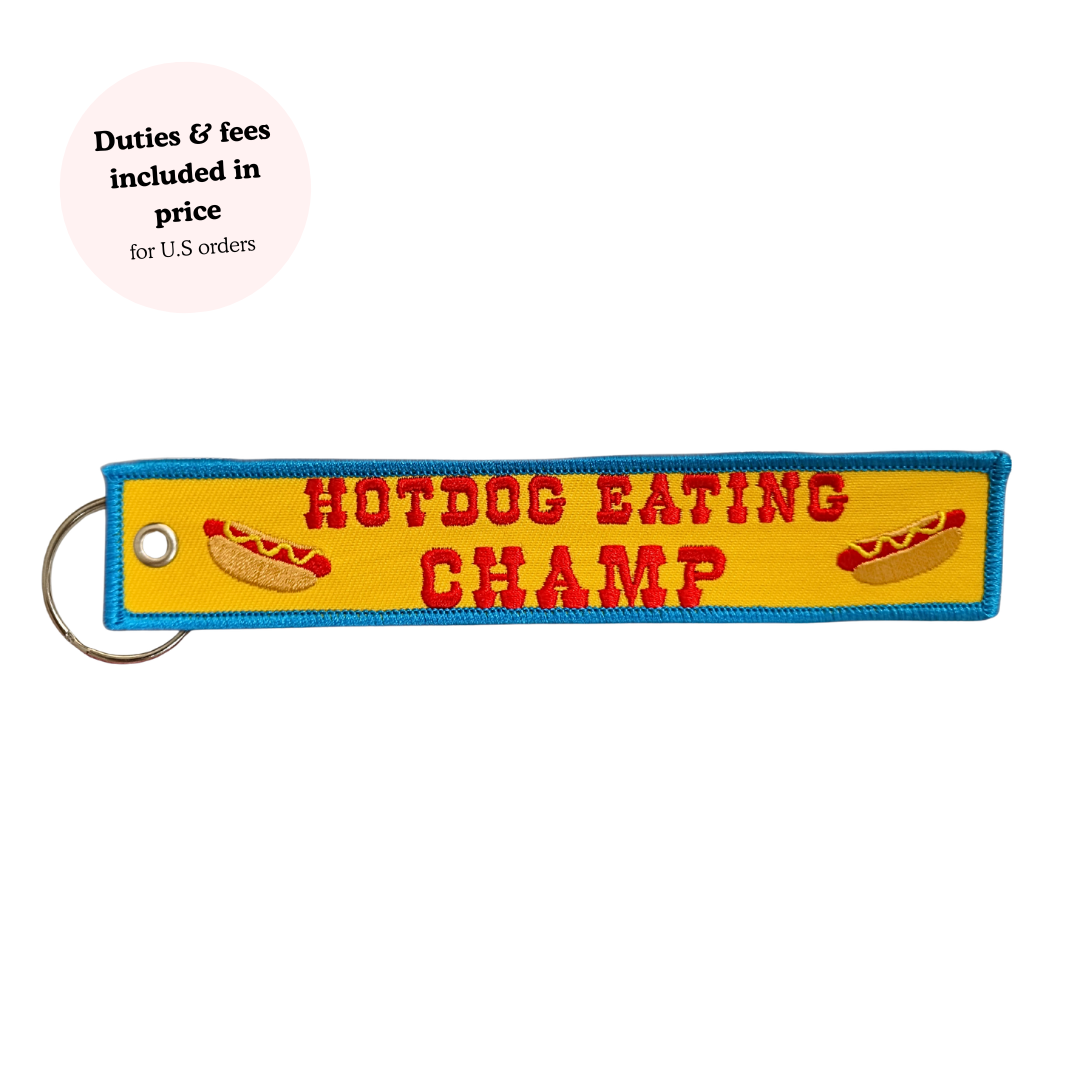 Lucky Goods Paper - Hotdog Champ Embroidered Keychain