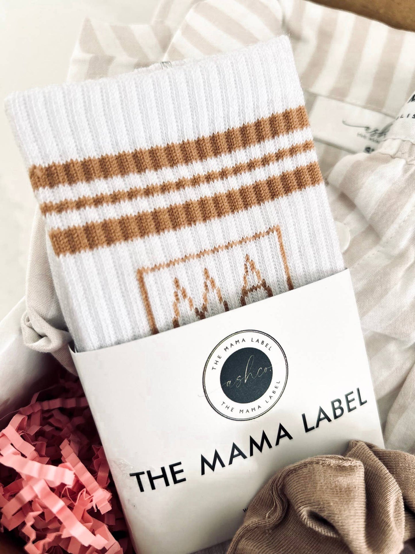Ashco THE MAMA LABEL - Mama | Crew Socks: Navy