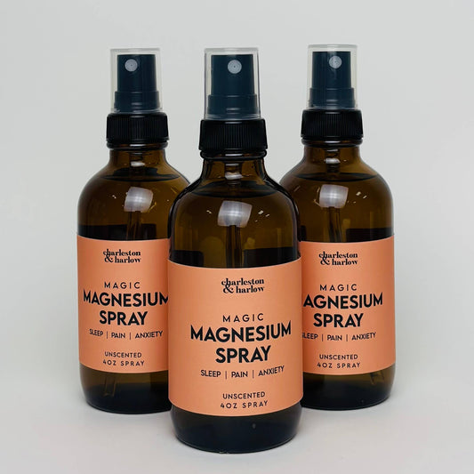 Charleston & Harlow Candle Co. - Unscented MAGIC Magnesium Spray -Sleep, Anxiety, Pain Relief