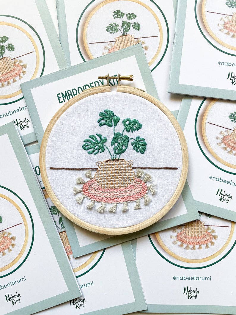 Nabeela Rumi - Monstera- Embroidery Kit
