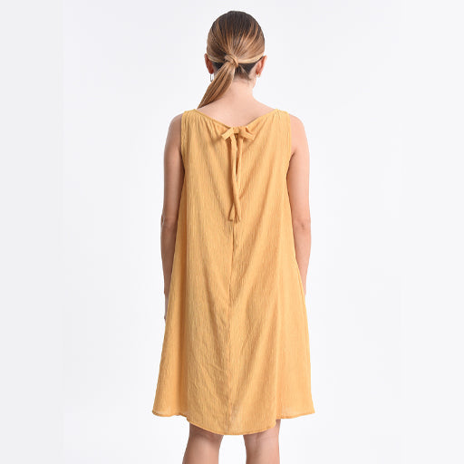 Molly B Mini Flare Viscose Dress Yellow - Victoria's Attic