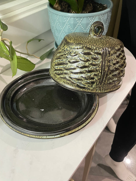 Pottery Cheese/Butter Dish