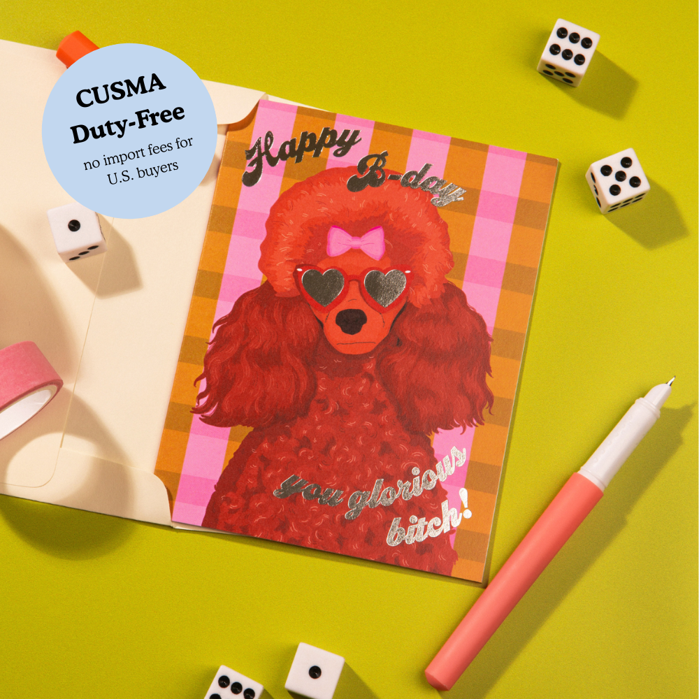 Lucky Goods Paper - Birthday Poodle – Foil Birthday ✿ Funny Greeting