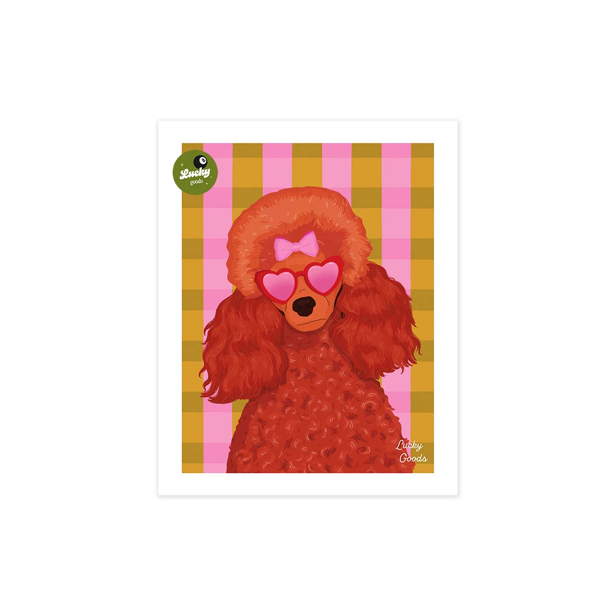 Lucky Goods Paper - Fancy Poodle with Sunglasses Portrait Print: 8" x 10"