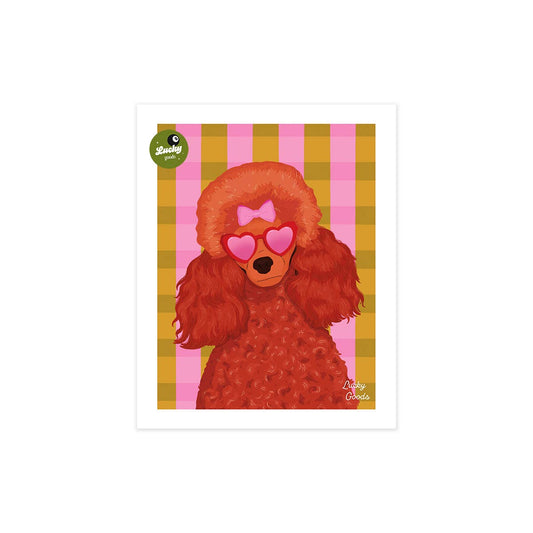 Lucky Goods Paper - Fancy Poodle with Sunglasses Portrait Print: 8" x 10"