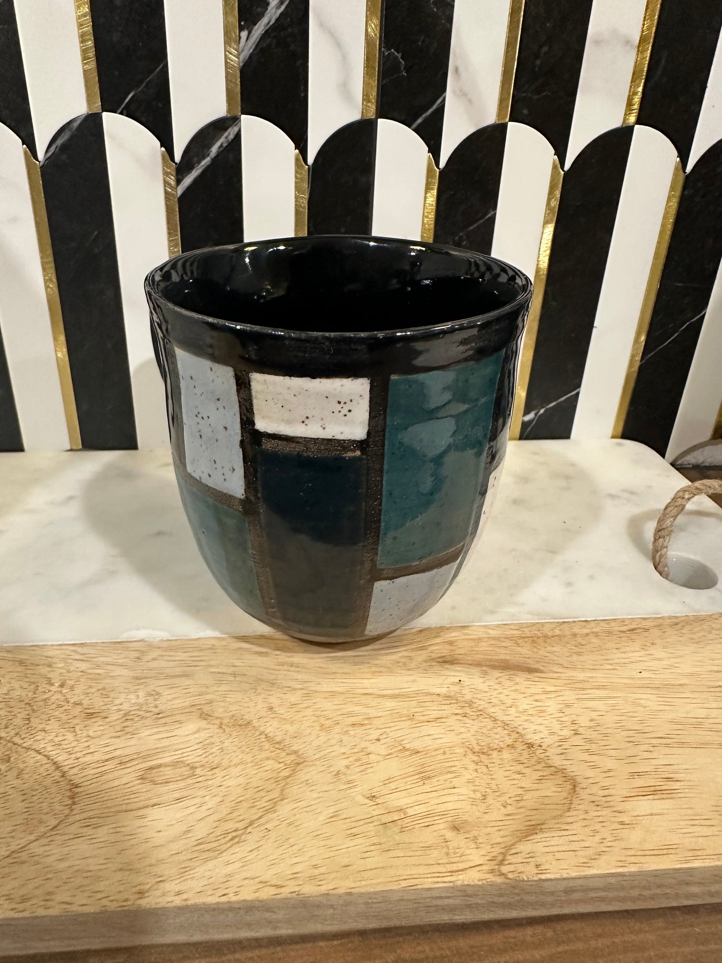 Dark Teal Pottery Mug