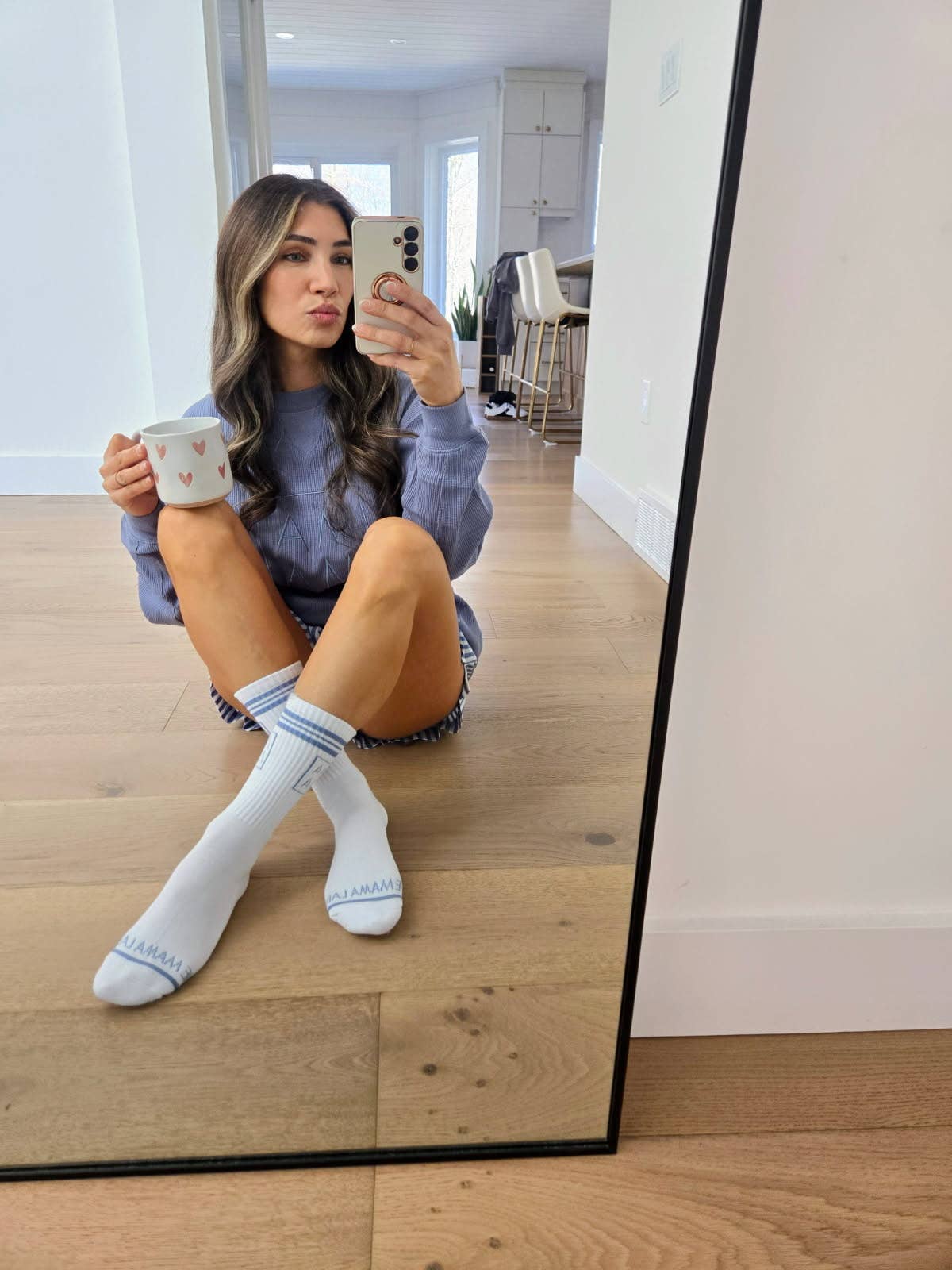 Ashco THE MAMA LABEL - Mama | Crew Socks: Navy
