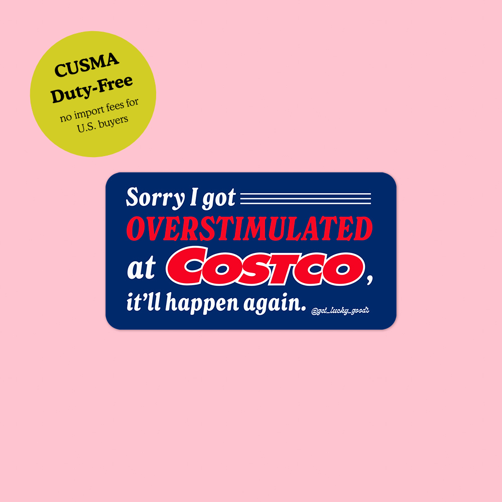 Lucky Goods Paper - Overstimulated at Costco Sticker – Matte Vinyl Sticker