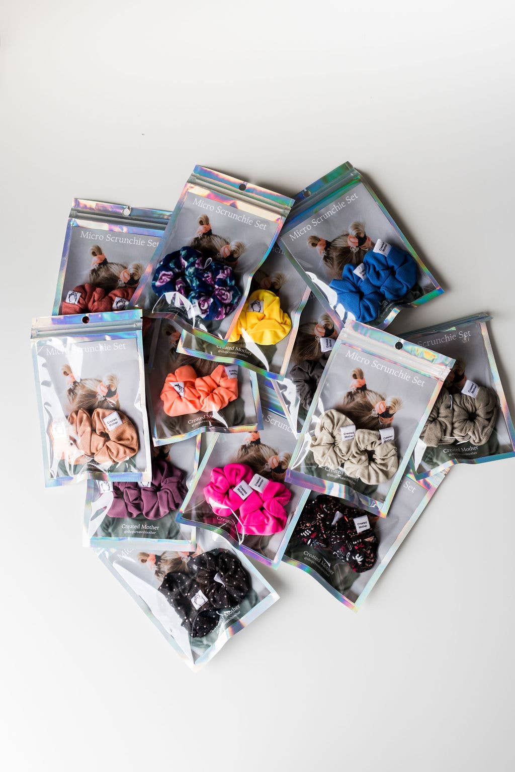 Created Mother - 12 Assorted Micro Scrunchie Sets: Neutrals / Mixed