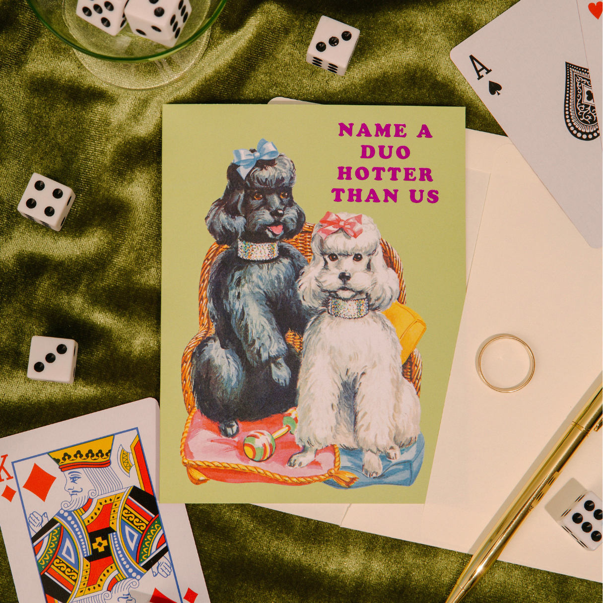 Lucky Goods Paper - Hot Duo Poodles – Foil Friendship ✿ Sassy Card