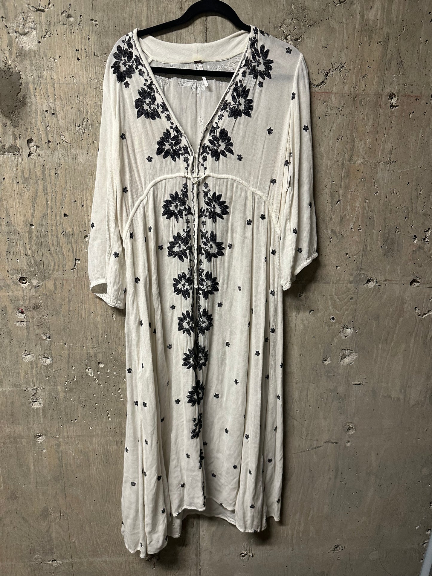 Free People Embroidered Fable Midi Dress Sz L