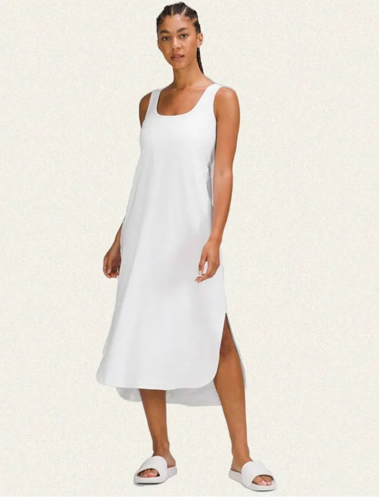 Lululemon Pima Cotton Open-Back Midi Dress Sz 10