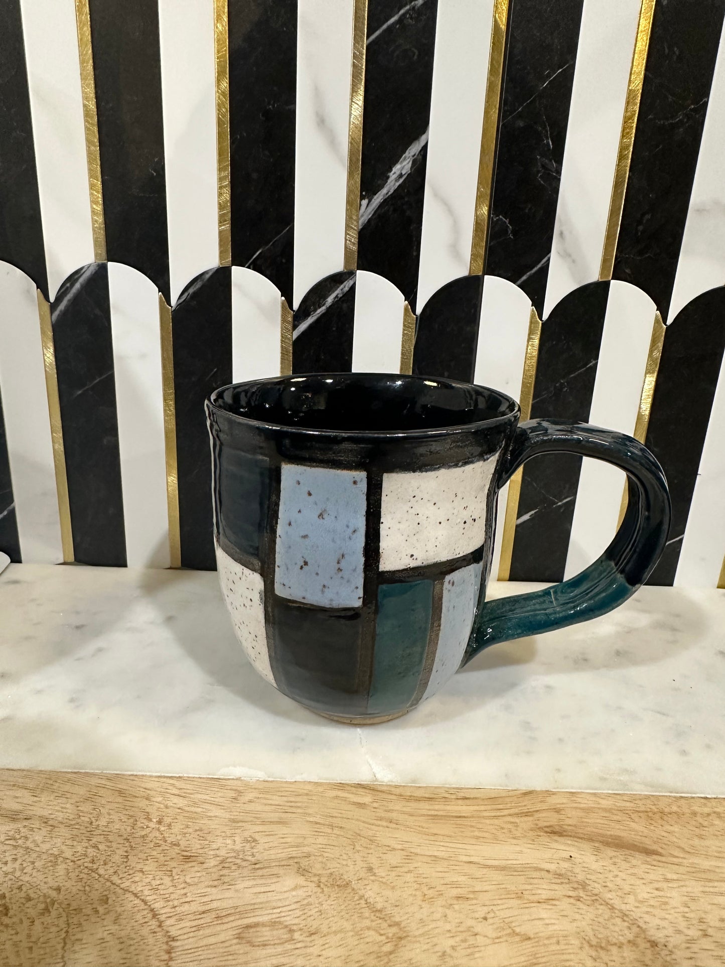 Dark Teal Pottery Mug