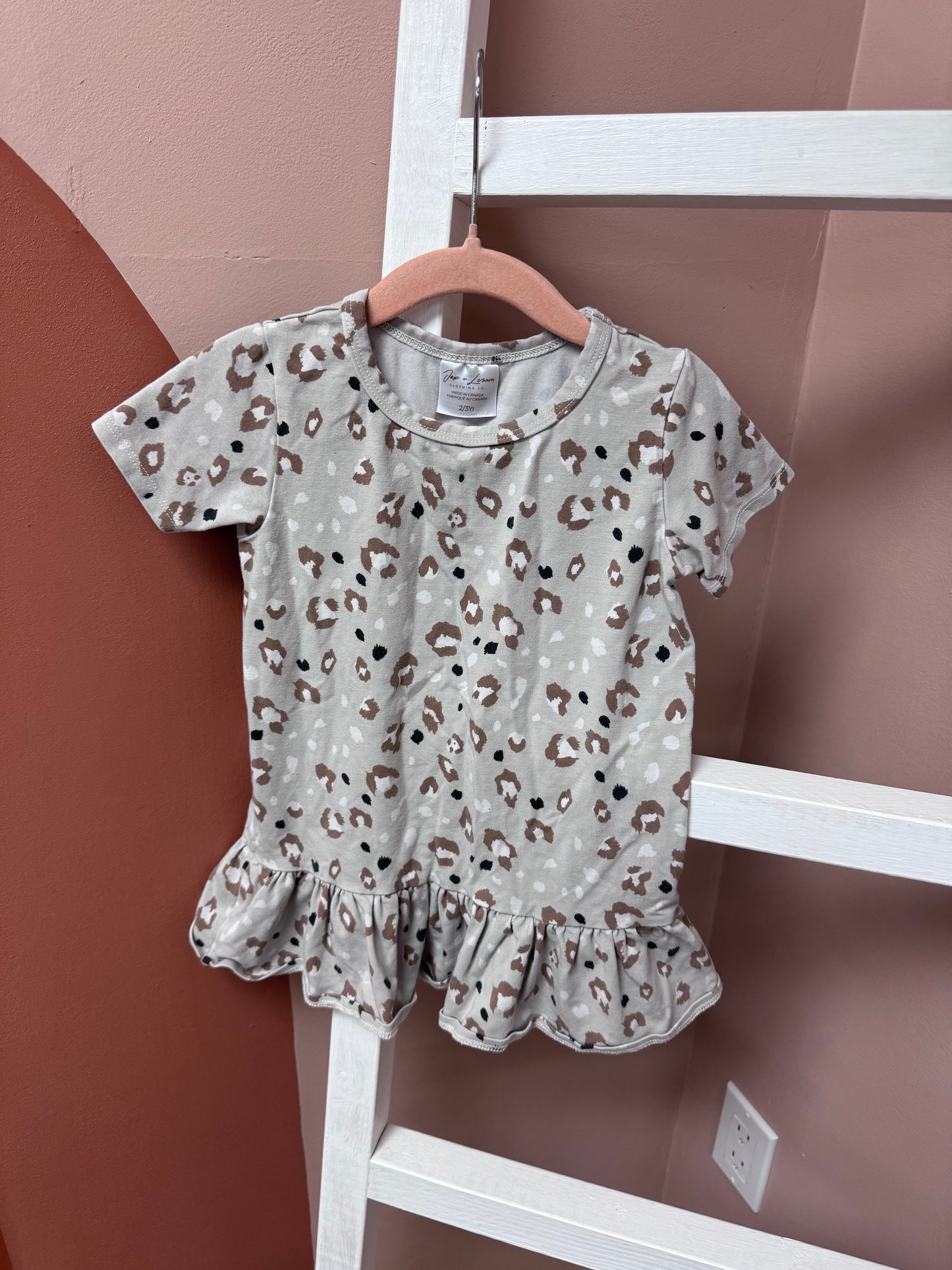 Jax + Lennon Cheetah Tunic - Size 2/3 Yrs