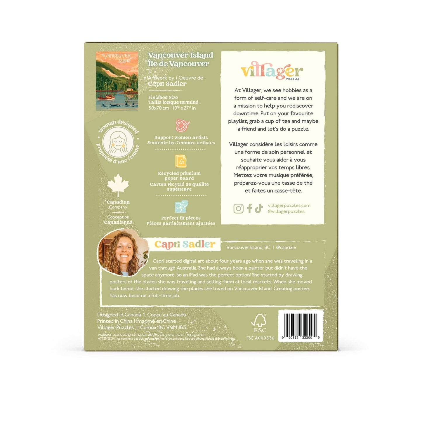 Villager Puzzles - Vancouver Island | 1000-Piece Puzzle | Designed in Canada