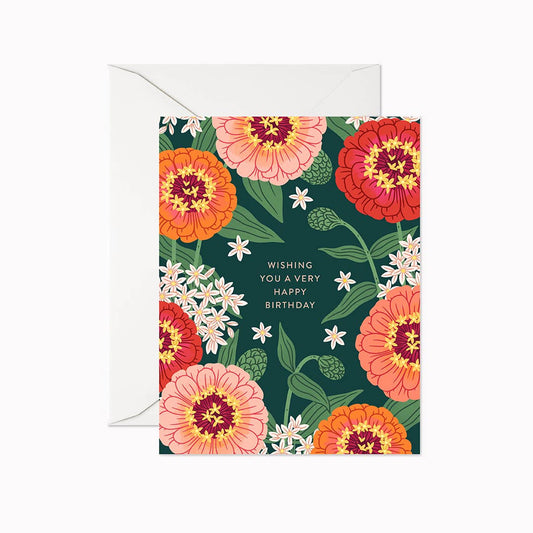 Linden Paper Co. - Zinnia Happy Birthday | Greeting Card