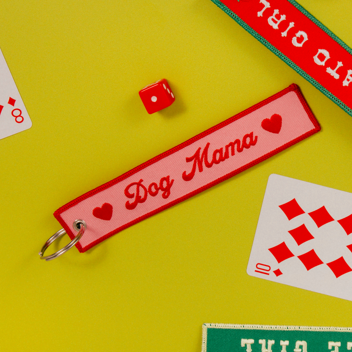 Lucky Goods Paper - Dog Mama Embroidered Keychain