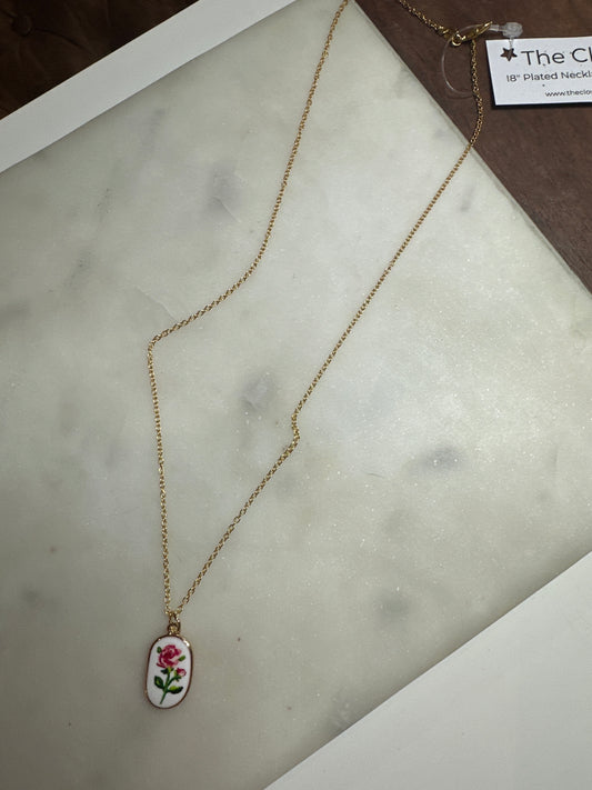 18” Necklace with Large Rose