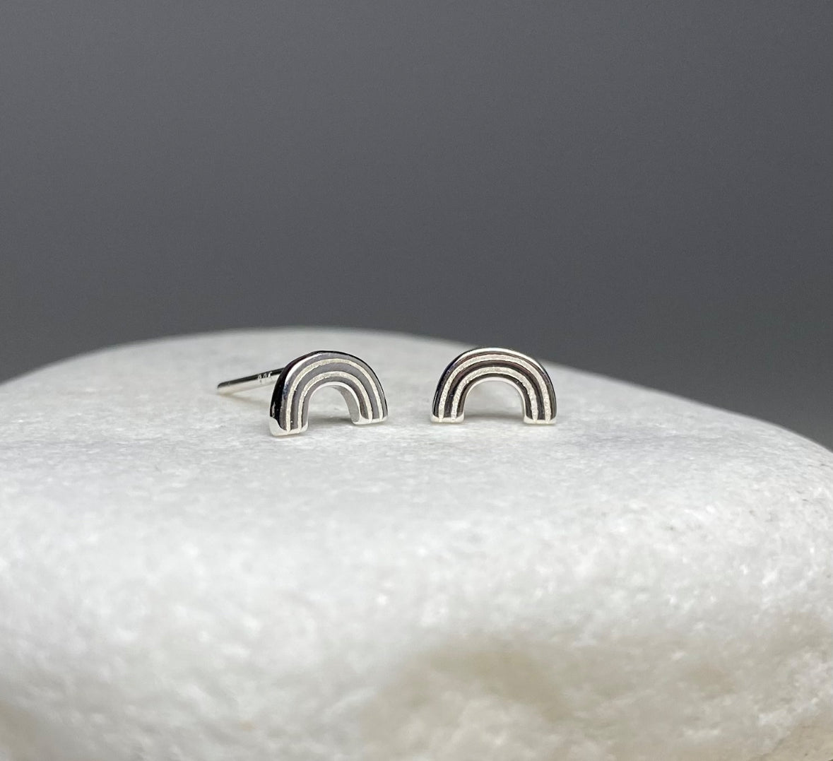 Mini Rainbow Studs Earring Sterling Silver .925