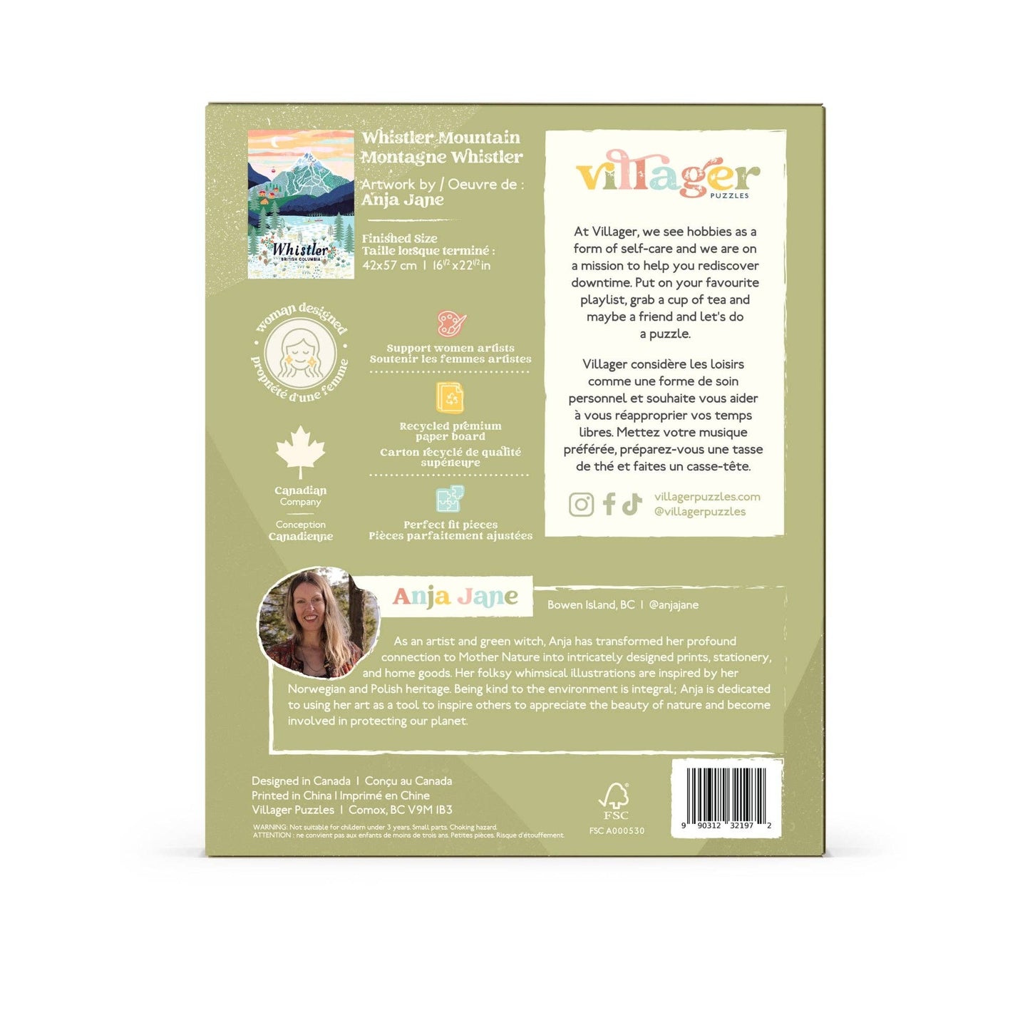 Villager Puzzles - Whistler Mountain | 500-Piece Puzzle | Designed in Canada