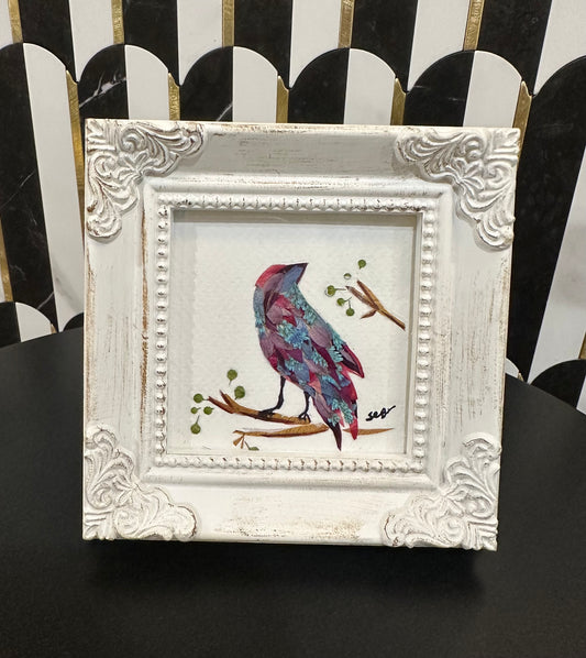 Floral Garden Art - Mini Crow