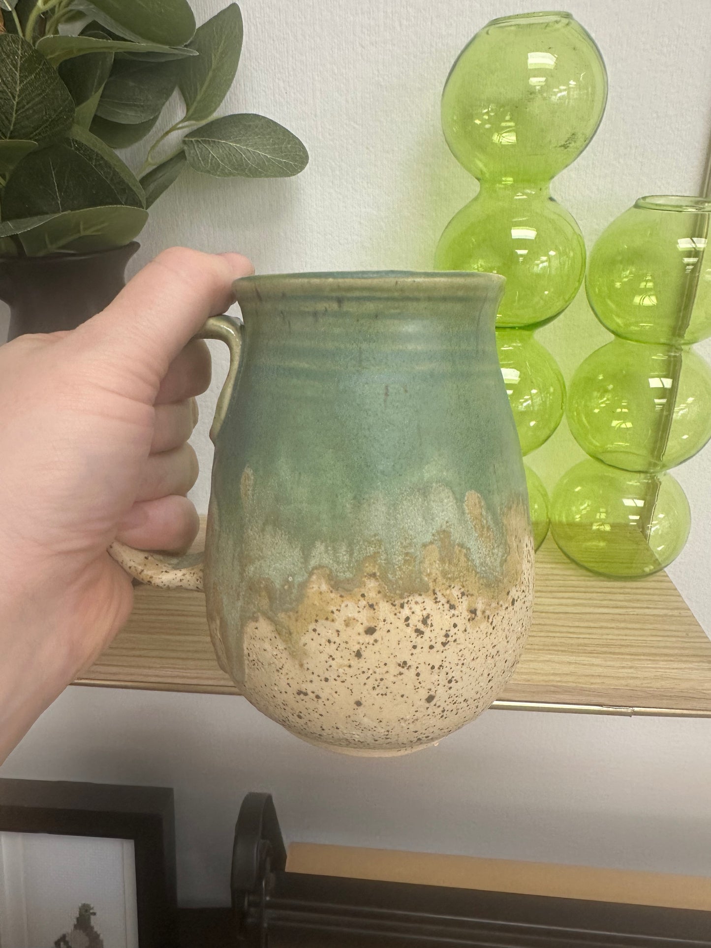 Fawn and Flora Drip Mug - Sage Green