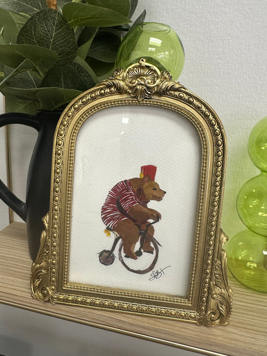 Floral Garden Art - Bear on Bike